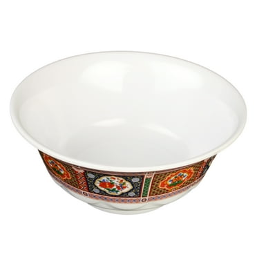 Excellante Peacock Melamine Dinnerware Collection 25 Oz, 6 1/4" Scalloped Bowl, Comes in Dozen