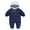 Navy, variant on Fesfesfes Baby Kids Winter Hooded Romper Infant Outfits Set Snowsuit Athletic Bomb Style Jumpsuit Outfits Under 10$