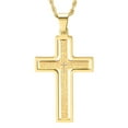thumbnail image 2 of SteelTime Lord's Prayer Spinner Cross Pendant Necklace Stainless Steel Jewelry, Gold, 2 of 5