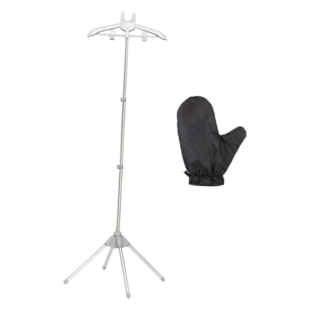Tendedero plegable para ropa, plancha y máquina de planchar, percha retráctil, fácil de usar Gris
