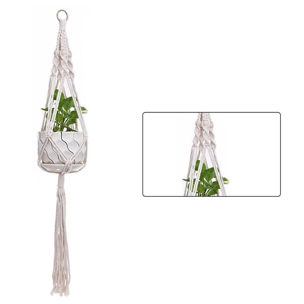 Naiovety Colgador de macetas para plantas de interior y exterior, cesta colgante, soporte para plantas de cuerda de algodón Jardín y Patio No.24