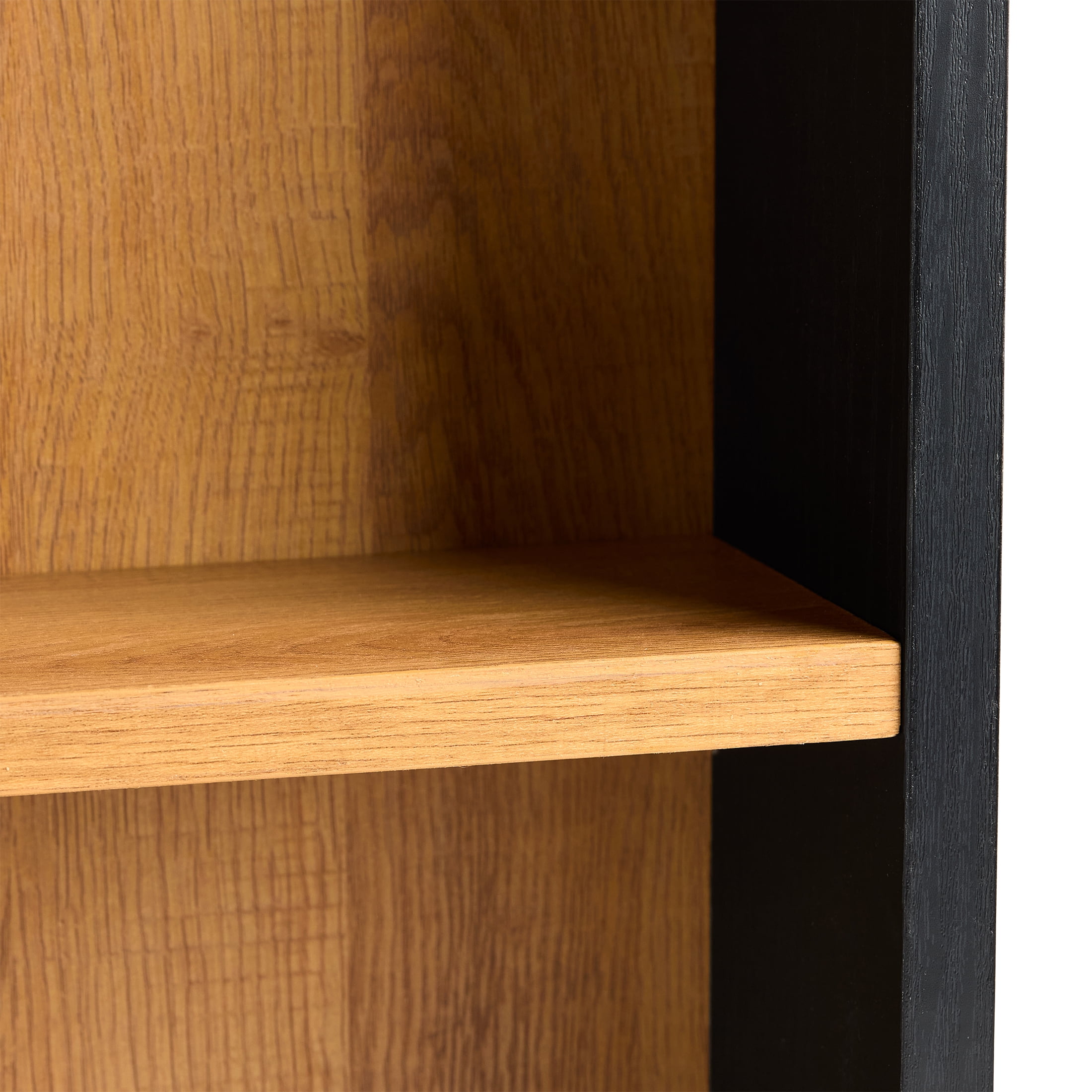 Better Homes & Gardens 20-Inch Arch Floating Shelf in Black Wood and Light Honey Finish