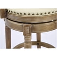 thumbnail image 6 of Beige Leather Bar Stool 26 Inch Height Swivel Seat with Wood Frame for Kitchen Counter, 6 of 10