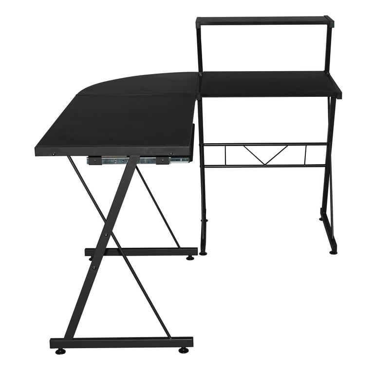 Xtrempro GD 300 Corner Wood L Shape Computer Workstation Desk for Adjustable Two Way Shelf Set Up 3 Pieces