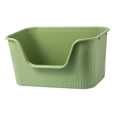 thumbnail image 4 of Bandeja de arena para mascotas con parte abierta, cuenco para arena para gatos, antisalpicaduras, caja de arena para gatos, orinal portátil Verde, 4 of 10