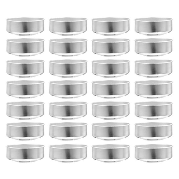 KALLORY  100 Pcs Tea Wax Aluminum Box Lights Candle Holders Tealights Travel Silver