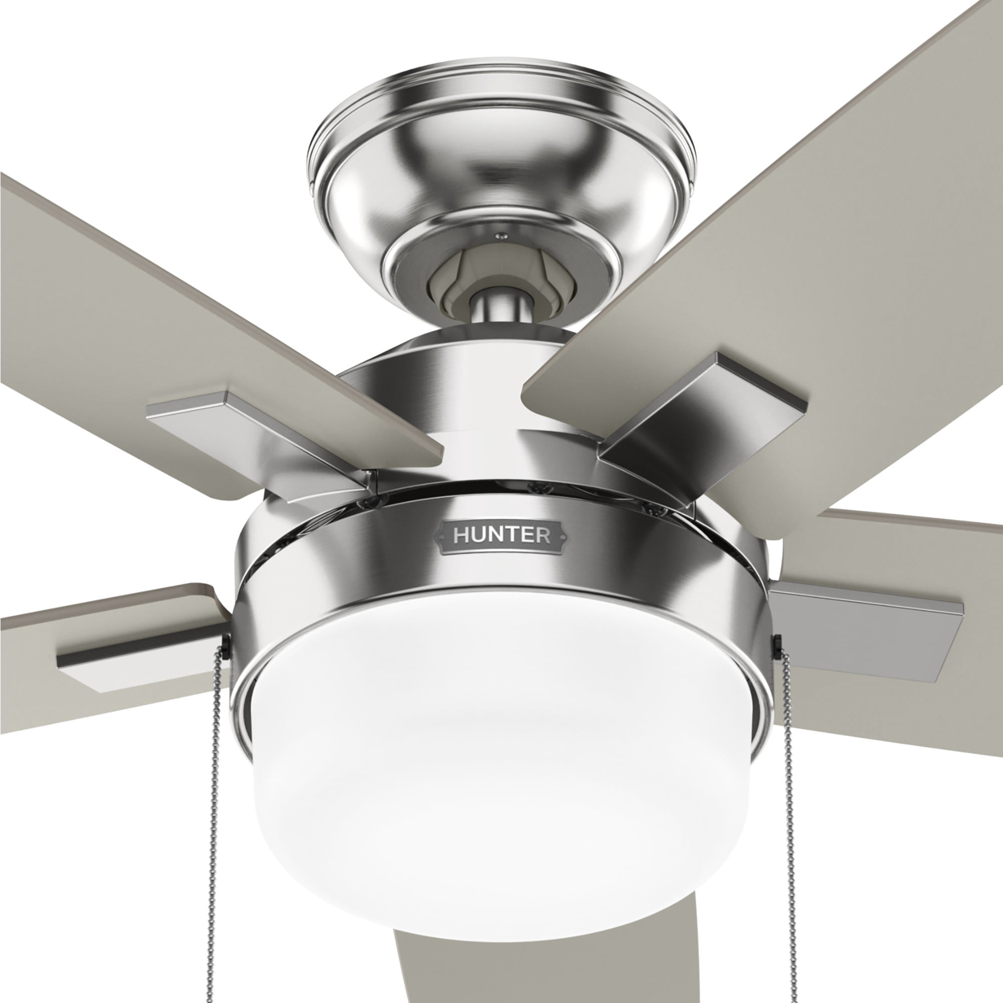 Hunter 44 inch Anisten Brushed Nickel Ceiling Fan with LED Light Kit and Pull Chain