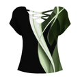 thumbnail image 4 of nochalofo Green V-Neck Casual Graphic Tees for Women, Summer Tops Short Sleeve Shirts Tshirts Loose Casual Tunic Blouses Tees, 4 of 4