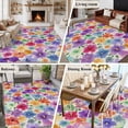 thumbnail image 5 of Colorful Flowers Area Rugs 5'x8', Washable Small Throw Rugs for Classroom Bedroom, Spring Farmhouse Watercolor Floral Beige Indoor Outdoor Rug Non-Slip Low Pile Carpet Runner Reversible Floor Mats, 5 of 8