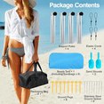 thumbnail image 5 of HOTEEL Beach Tent Shade Canopy UPF50+ Protection, 8 Sandbags, 4 Stability Poles, Outdoor Sun Shelter Umbrella for Sand, Camping, Fishing Essentials, Blue, 5 of 8