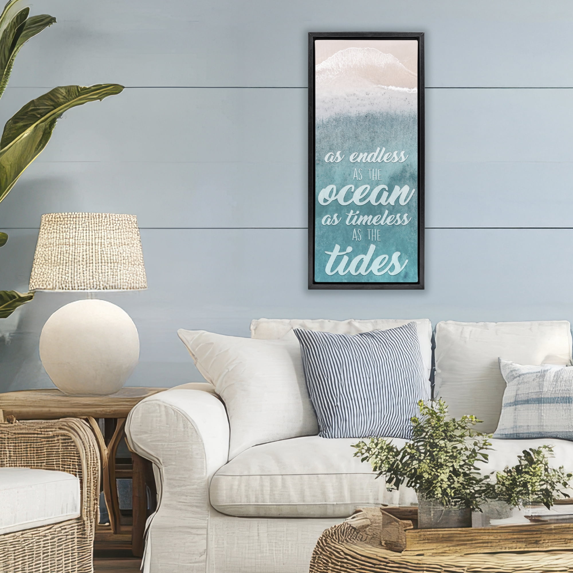 Stupell Industries Endless Ocean Timeless Tides Black Framed Floater Canvas Wall Art, design by Marcus Prime