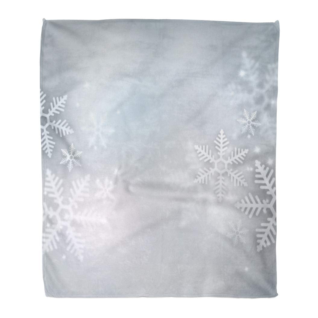 ASHLEIGH Throw Blanket 50x60 Inches Silver White Beautiful Snowflake ...