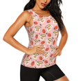 thumbnail image 2 of Fotbe Floral Mugs And Strawberries Womens Loose Fit Casual Flowy Slim-Fit Tank Tops Athletic Round Neck Trendy Sleeveless Summer Tops for Gym and Yoga-X-Large, 2 of 7