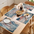 thumbnail image 5 of American Flag Placemats Set of 12 4th of July Independence Day Forest Rustic Place Mats Indoor Wipeable Table Mats Washable Dining Table Placemats for Kitchen Holiday Party Home Decor 13x19 Inch, 5 of 9