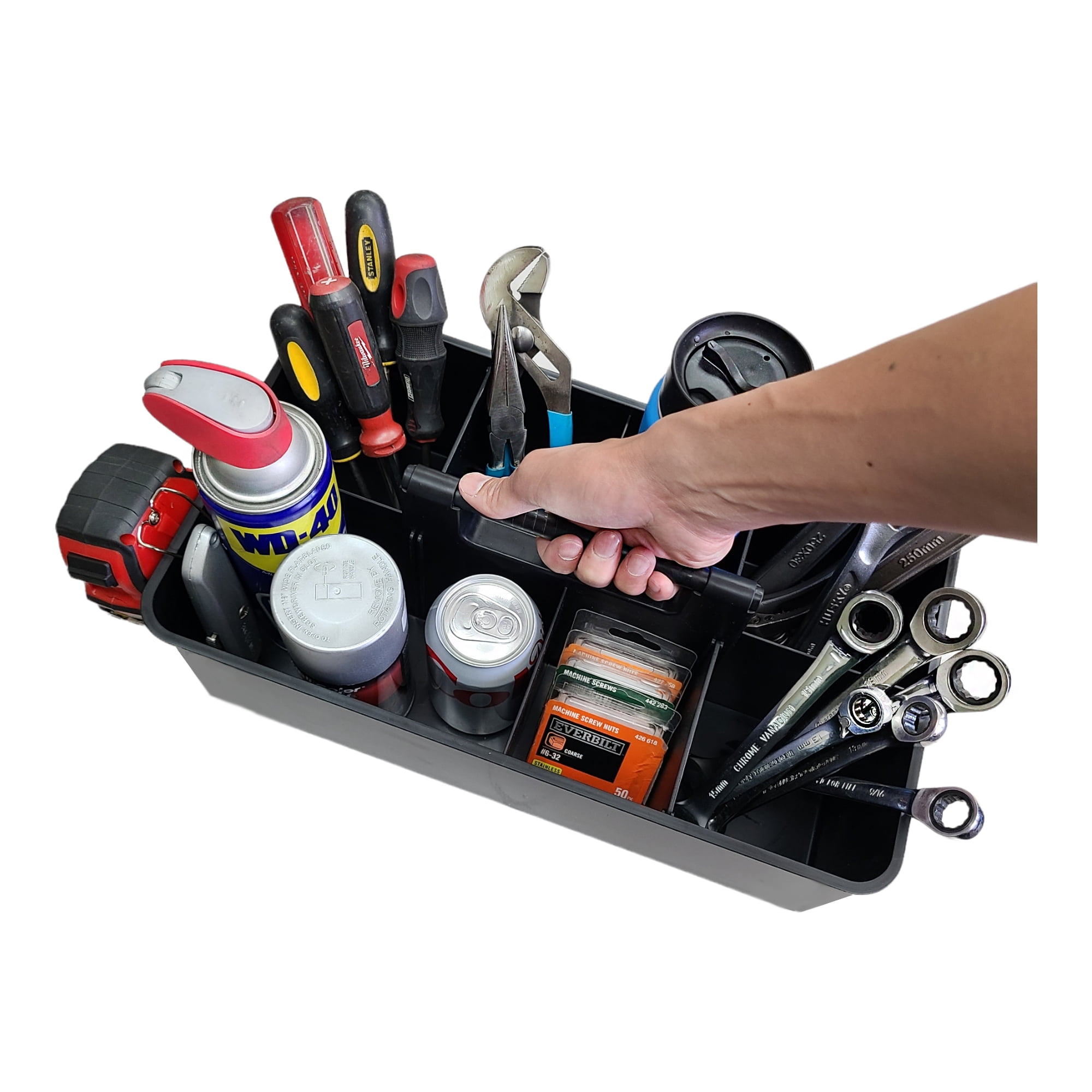 Enjoy Organizer Black 8-Compartment Storage Organizer for Art, 5-Pack