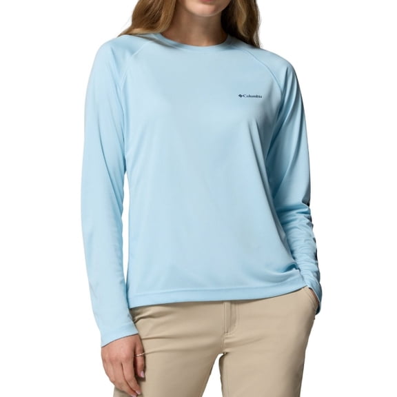 Columbia-Omni-Shade, Omni-Wick. Long Sleeve Women's Shirt (Spring Blue-Size XXL)
