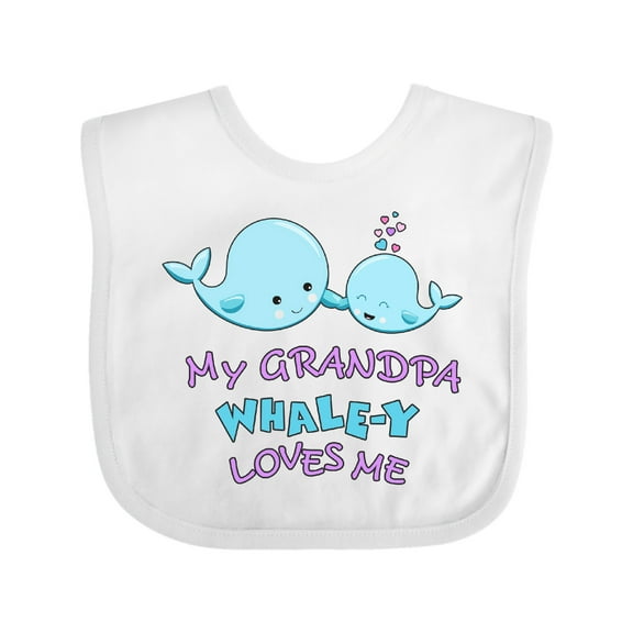 Inktastic My Grandpa Whale-y Loves Me Boys or Girls Baby Bib