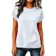 thumbnail image 4 of Neewe Womens Plain Short Sleeve Crew Neck Pullover Sweater Ladies Loose Hoodless Sweatshirts Blouse, 4 of 7