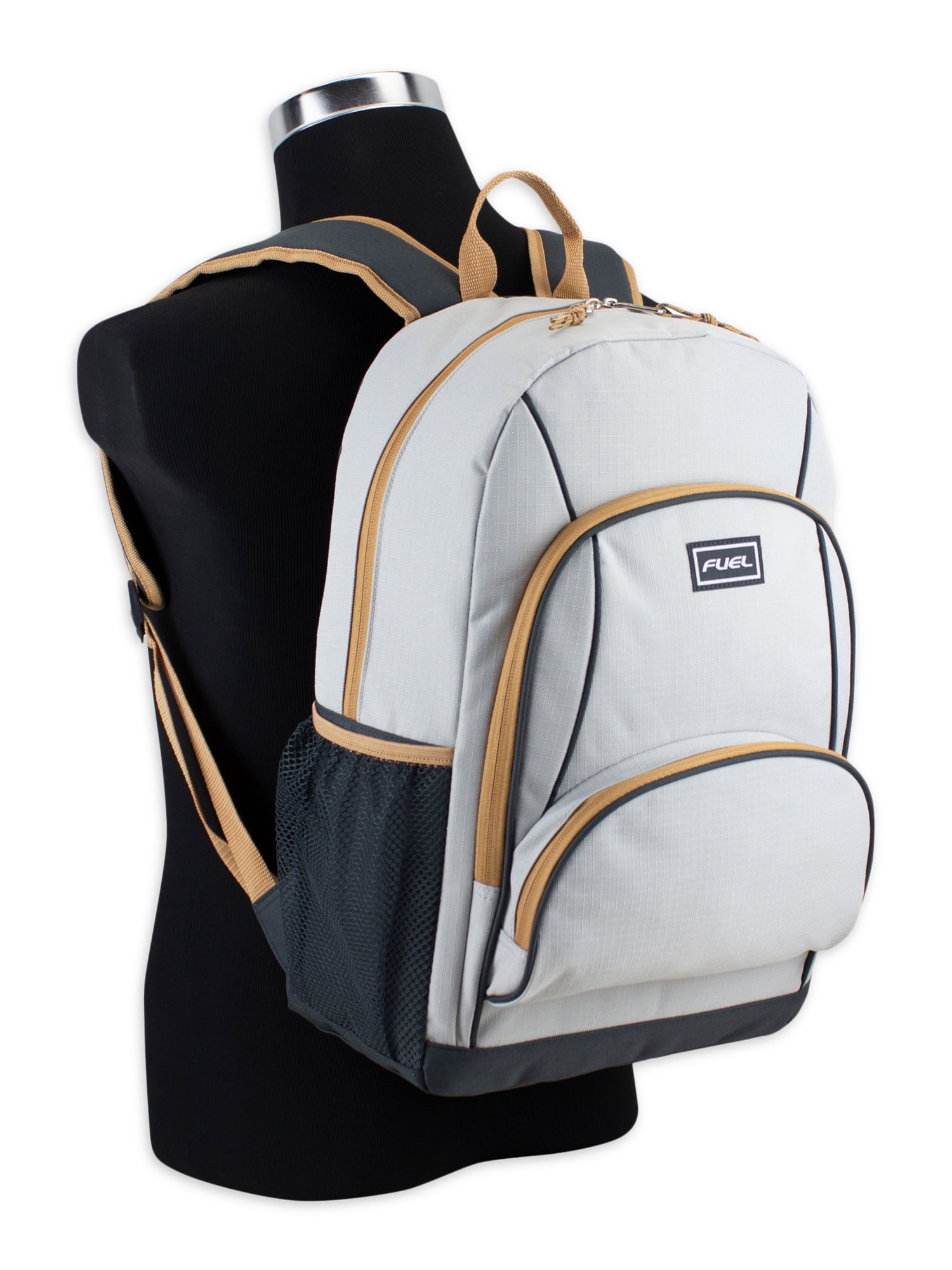 Fuel Unisex Triple Pocket Backpack, Khaki