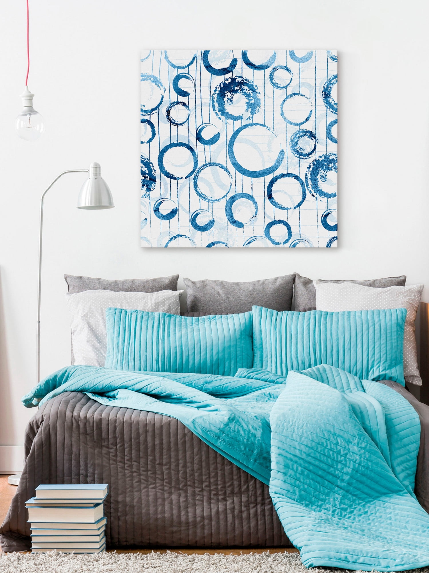 "Raining Circles" Painting Print on Wrapped Canvas