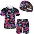 thumbnail image 2 of Conjunto de 2 piezas para hombre, camisetas disco de los años 80 y 90, camisetas hawaianas vintage de playa, pantalones cortos, chándal de verano para fiesta con temática callejera Y2k, 2 of 4