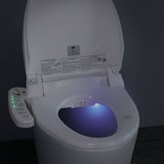 FULLWATT Electric Bidet Toilet Seat Automatic Heated Elongated Toilet Seat with Remote Control LED Night Light (White)