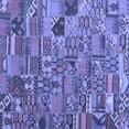 thumbnail image 1 of Ahgly Company Machine Washable Indoor Square Patchwork Blue Transitional Area Rugs, 6' Square, 1 of 4