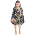 thumbnail image 7 of YAZAOO Towels Kids Hooded Beach Towel Floral Pink Roses Gold Filigree Pool Bath Towel Soft, 7 of 7