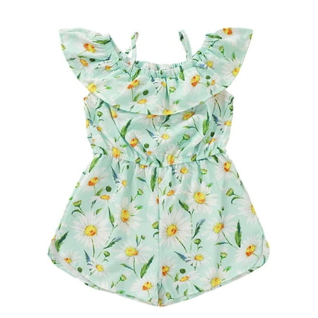 

KI-8jcuD Toddler Girl Summer Outfits Ruffle Sleeveless Jumpsuits Toddler Girls Sleeveless Romper Flowers Prints Summer Suspenders Jumpsuit Babies Dresses Cute Outfits For Baby Girls 6 Months Baby Gi