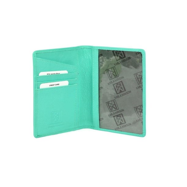 Cartera para pasaporte Karla Hanson de piel auténtica con bloqueo RFID