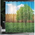 thumbnail image 4 of Ambesonne Scenery Shower Curtain, Life Tree Yard Field, 69"Wx75"L, Green Blue, 4 of 5