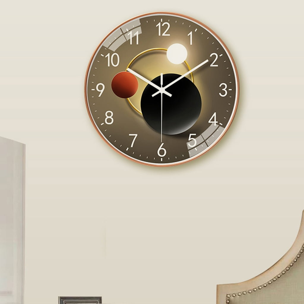 8Inch Glass Wall Clock Not Ticking Quiet Battery Operated Clocks for Living Room