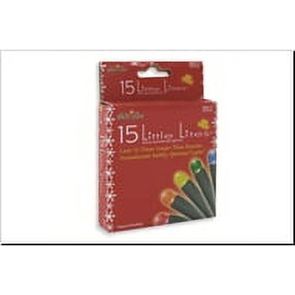 Set of 15 B/O Multi-Color LED Little Lites Christmas Lights - Green Wire