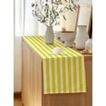 thumbnail image 5 of Table Runner 108 Inches Long for Kitchen Dining, Yellow Striped Dresser Scarf Farmhouse, Dining Table Decorations for Wedding/Parties, Modern Farmhouse Yellow White Stripes 13 x 108 In, 5 of 9