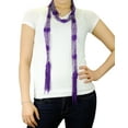 thumbnail image 2 of NYFASHION101® Silver-Tone Beaded Skinny Fishnet Shawl Scarf Waist Belt - Purple, 2 of 4