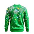 thumbnail image 4 of RUTAYY Boys Crewneck Sweatshirt Christmas Snowflake Graphic Long Sleeve Loose Fit Holiday Tops Festive Casual Sportswear, Green, 4 of 5