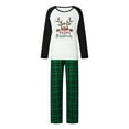 thumbnail image 5 of Christmas Family Pajamas Matching Set, Long Sleeve Elk Letters T-shirt with Plaid Pants Sleepwear Loungewear, 5 of 10