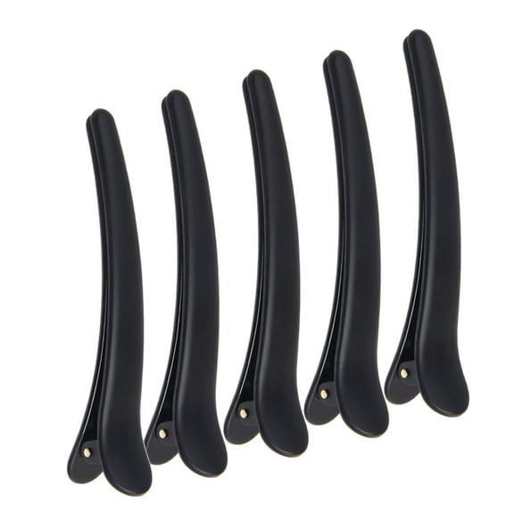 HOOWIFFY 12Pcs Black Hair Barrettes with Beak Shape Hair Clamps for Daily Hairstyle and Salon Use