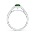 thumbnail image 2 of ANGARA Lab Grown 1.5 Ct Emerald-Cut Emerald Ring with Diamond Halo for Women in 14K White Gold (Size-8x6mm) | May Birthstone, Birthday, Anniversary, Jewelry Gift for Women | Lab-Grown Emerald Ring, 2 of 8