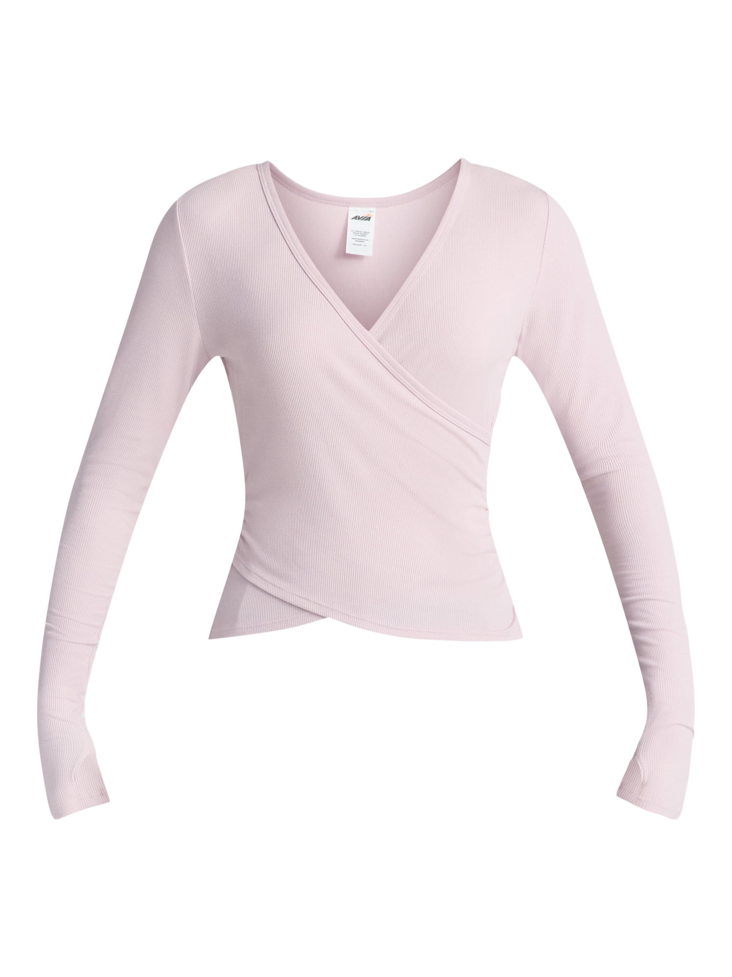 Avia Women's Reversible Wrap Top with Long Sleeves, Sizes XS-XXXL