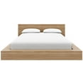 thumbnail image 5 of Nexera Kanso Queen Low Profile Wood Platform Bed with Headboard, Brown Oak, 5 of 8