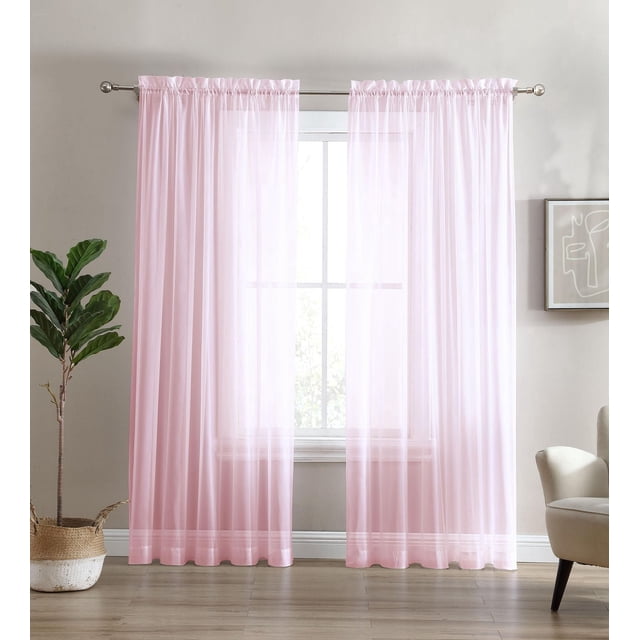 Sheer Window Panel Curtain- 2 Pack
