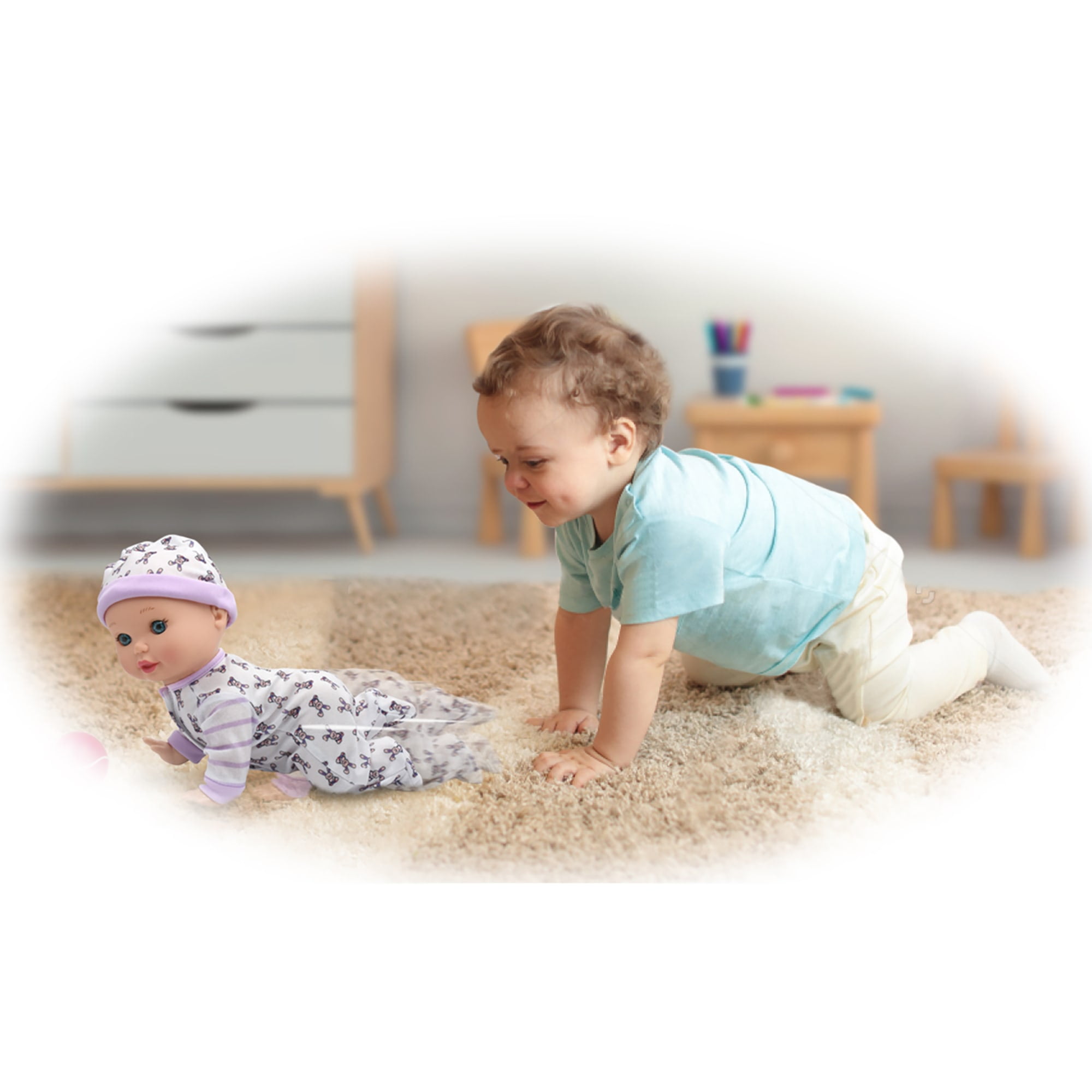 Little Darlings: Crawling Baby - 10" Baby Doll Playset, New Adventures, Children's Pretend Play, Ages 2+