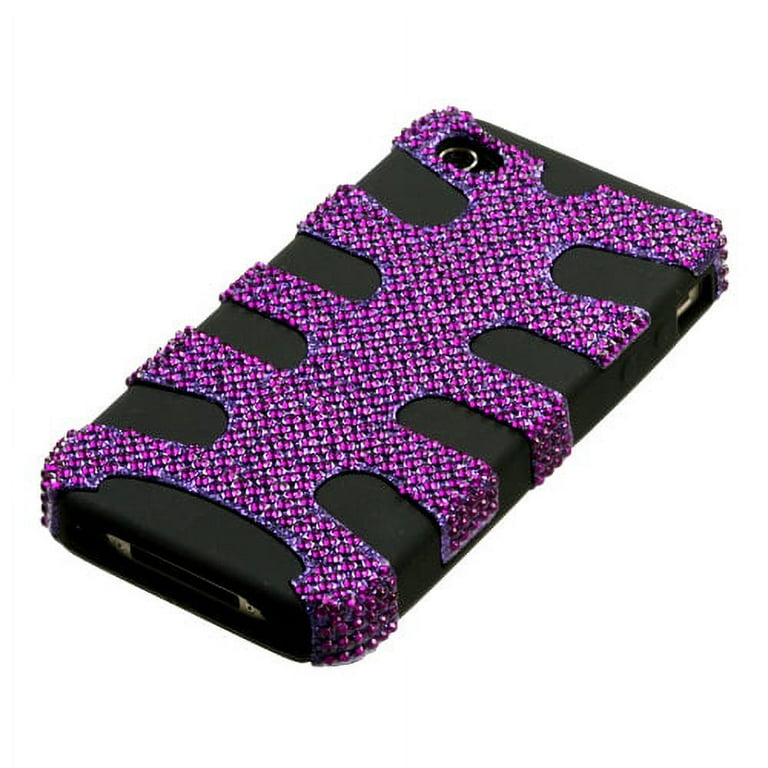 Purple Diamanteblack Fishbone Phone Protector Cover Diamante