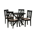 thumbnail image 2 of Baxton Studio Maya Modern Beige Fabric and Espresso Brown Finished Wood 5-Piece Dining Set, 2 of 7