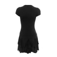 thumbnail image 5 of Lamuusaa Women Mini Dress Short Sleeve Crew Neck Pleated Solid Summer Dress for Daily Party, 5 of 6
