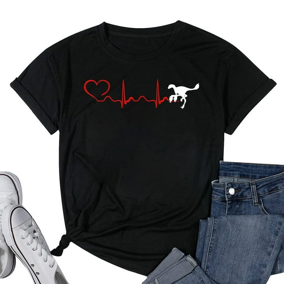 Womens Heartbeat Archaeopteryx T-Shirt Black Small