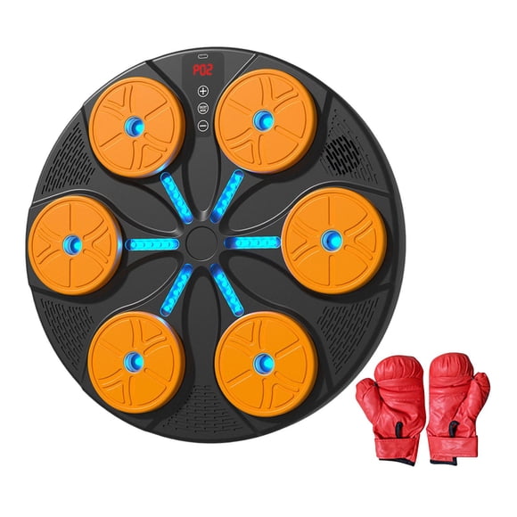 Máquina de Boxeo Sunnimix, Entrenador de Boxeo, Diana de Pared Rítmica, Guantes naranjas para niños