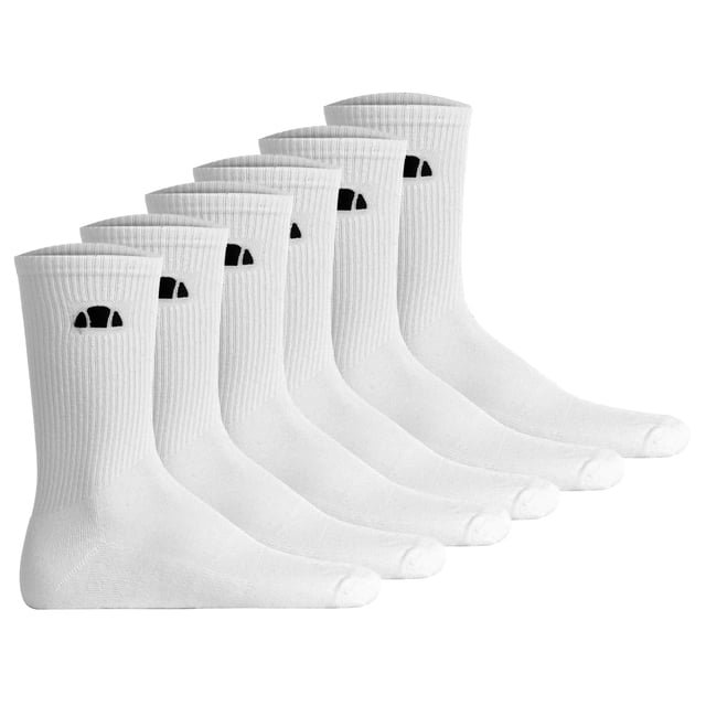 ellesse Calcetines unisex, paquete de 6 - ALACRE, calcetines cortos, logotipo, color liso Blanco 37-42,5