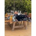 thumbnail image 2 of Outdoor Tablecloth with Umbrella Hole and Zipper, Orange Pumpkin Fall Rectangle Table Cloth 54x80 Inch Waterproof Tablecloth, Thanksgiving Eucalyptus Leaf Autumn Picnic Table Cover for Patio Camping, 2 of 7